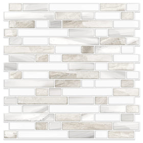 STICKGOO thicker design backsplash tiles in beige and white for kitchen walls