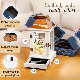 Stillwind Memorial Lantern LED candle with remote and safe, flickering glow