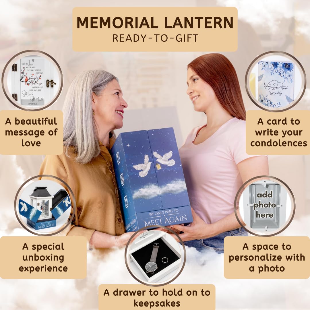 Stillwind Memorial Lantern photo clips behind the candle display memories