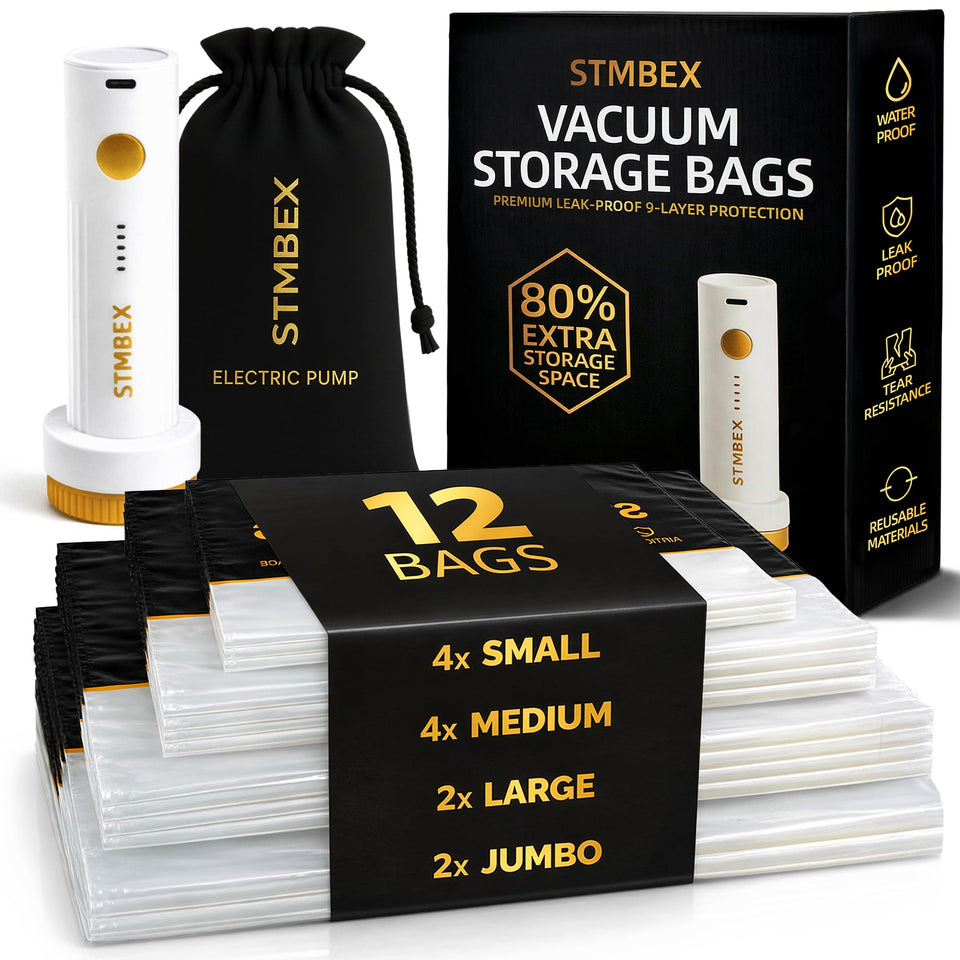 STMBEX electric pump in action for fast on-the-go vacuum sealing