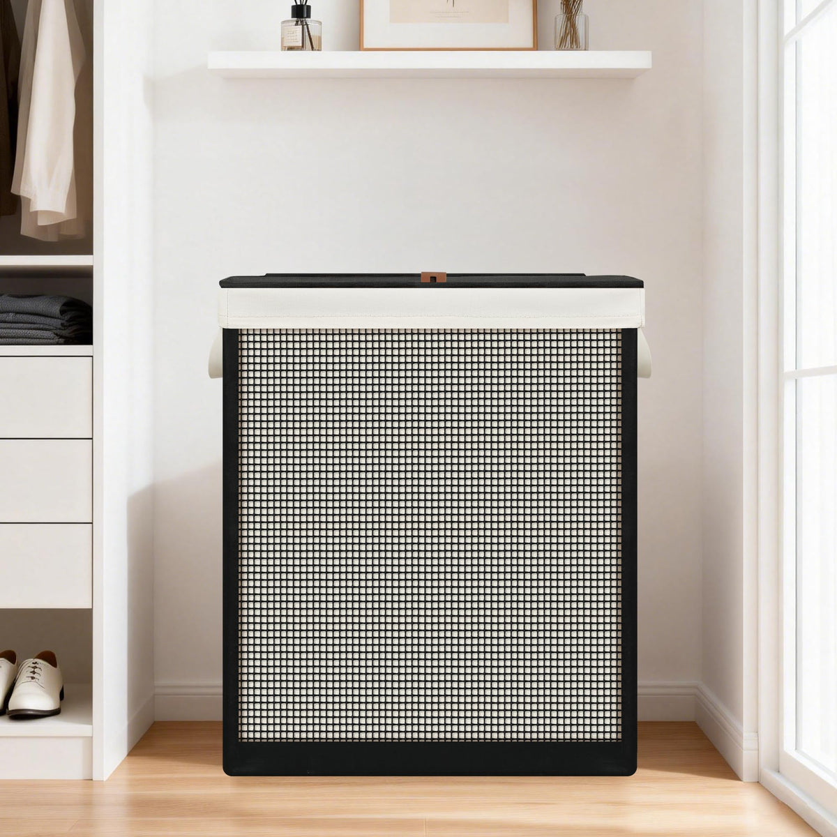 STO STO versatile hamper for bedroom, bathroom, dorm, or laundry room.
