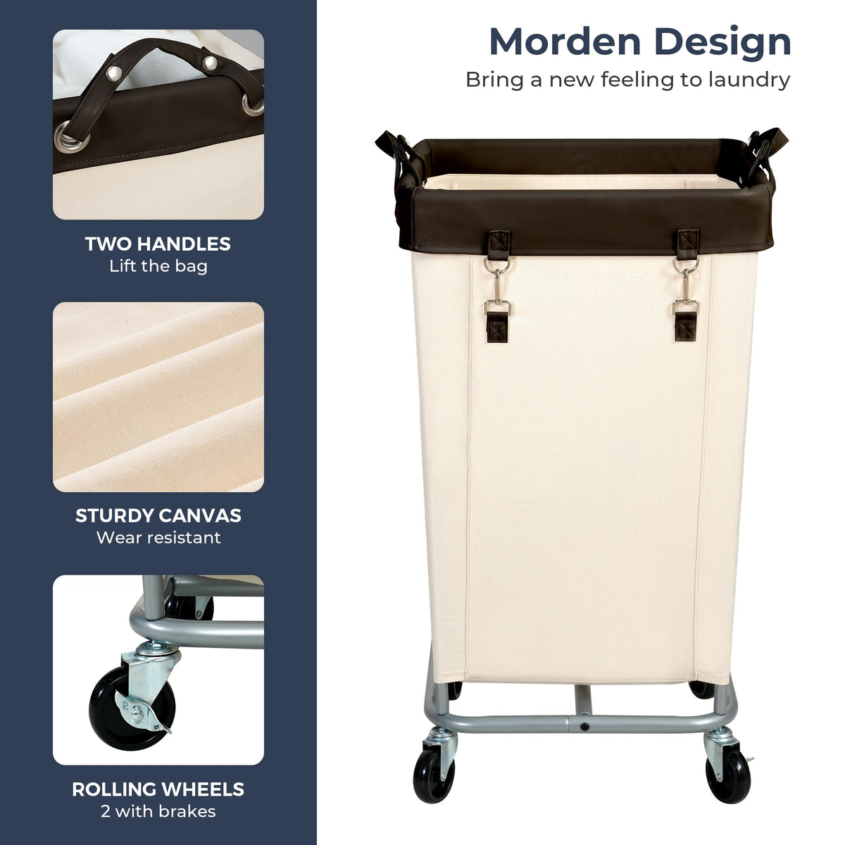 STO STO beige brown laundry cart suits home spaces and storage