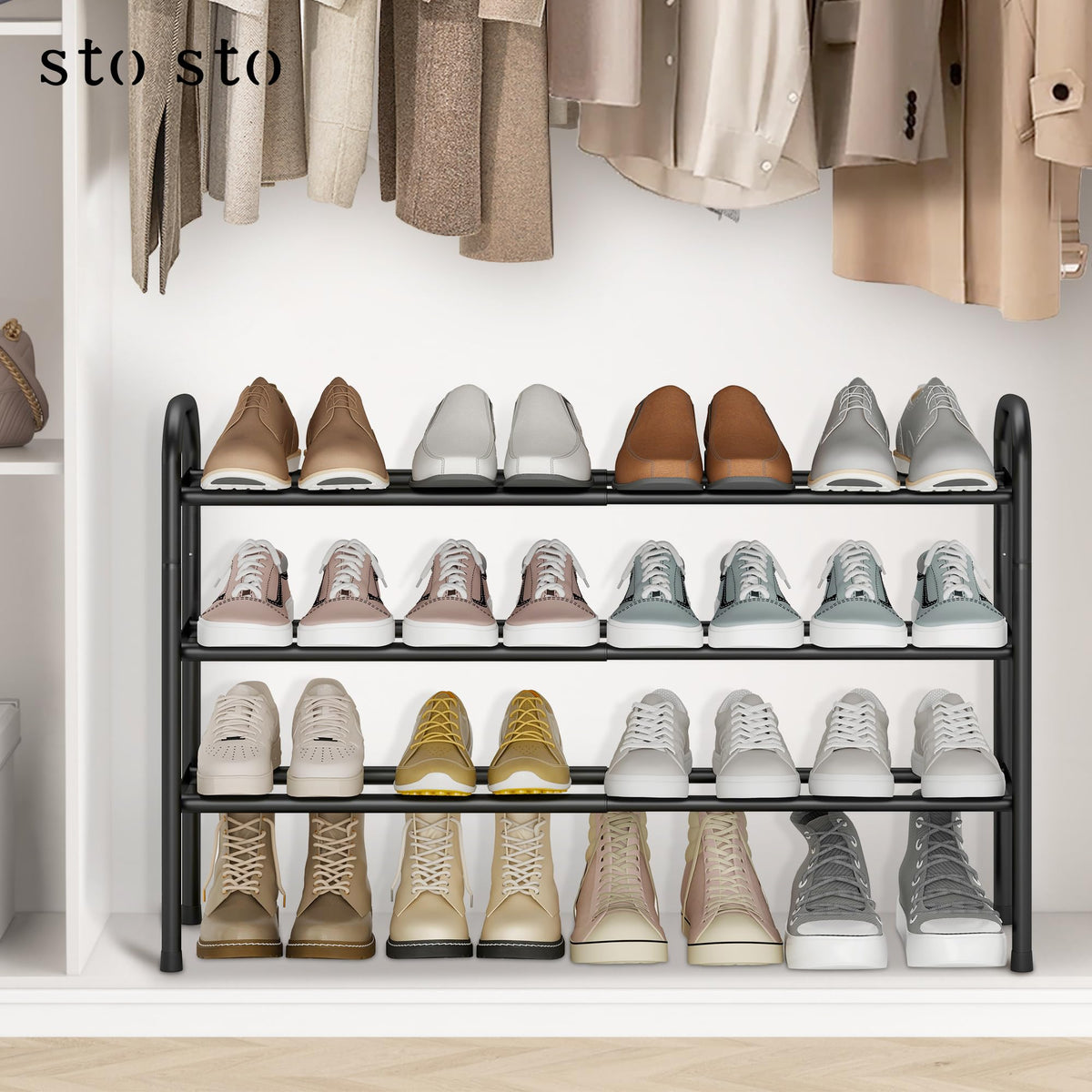 STO STO Compact three-tier design maximizes under-shelf storage