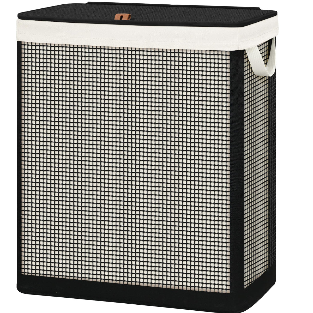 STO STO double laundry hamper with lid hides dirty clothes and reduces bedroom clutter.