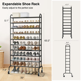 Arched handles and wheels with brakes enable easy movement and placement.