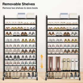 Boot space: removable tiers create room for boots when needed.