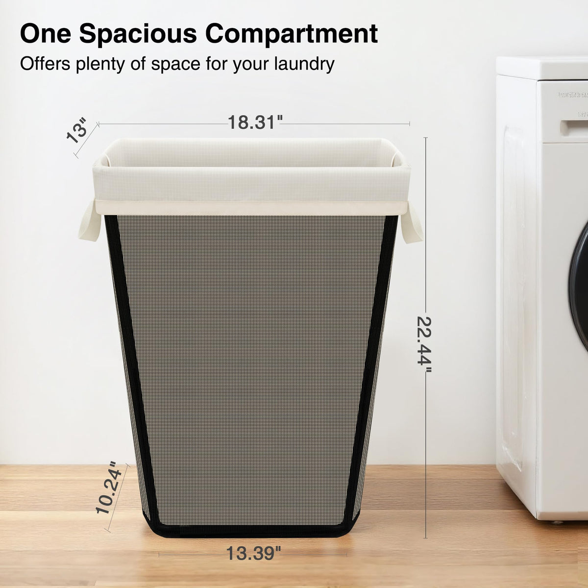 STO STO 75L laundry basket angled shot emphasizes roomy interior capacity.