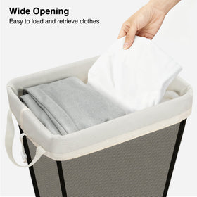 STO STO 75L laundry basket bedroom setup fits neatly beside bed.