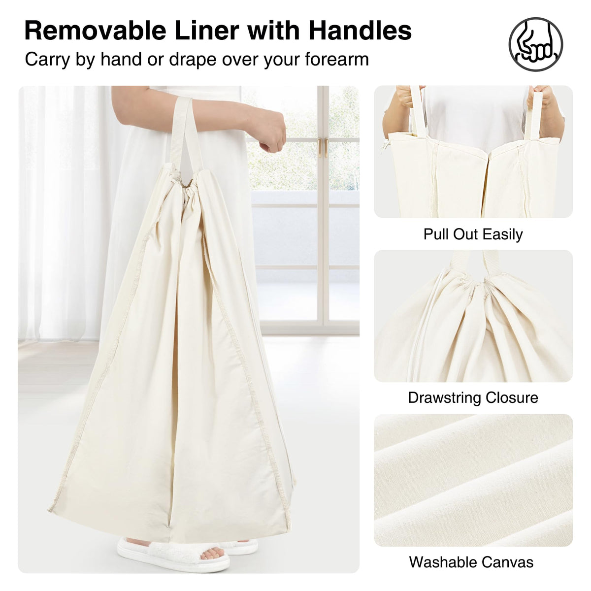STO STO laundry hamper with lid conceals odors and maintains a tidy look.