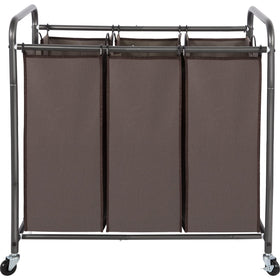 STO STO laundry sorter 3-section unit keeps laundry organized and ready for sorting.