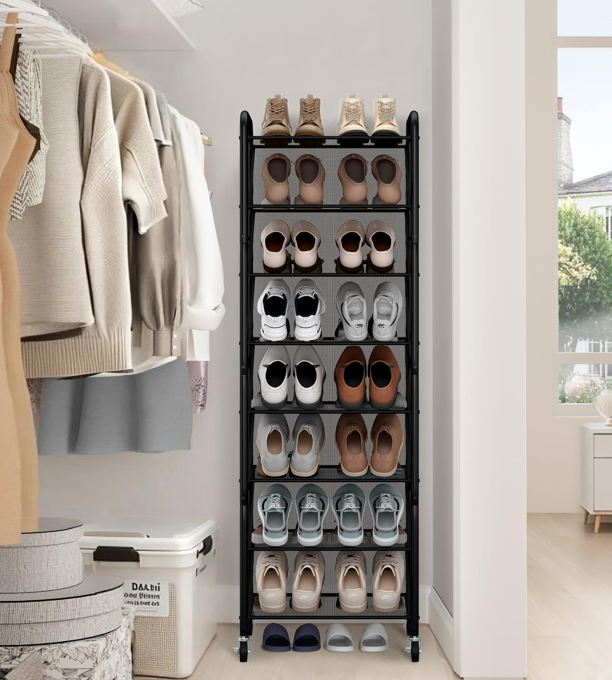 STO STO lockable wheels ensure stable positioning after selecting shoes