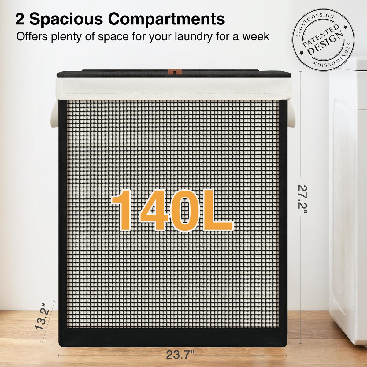 STO STO removable washable canvas liner keeps laundry contained and easy to carry.