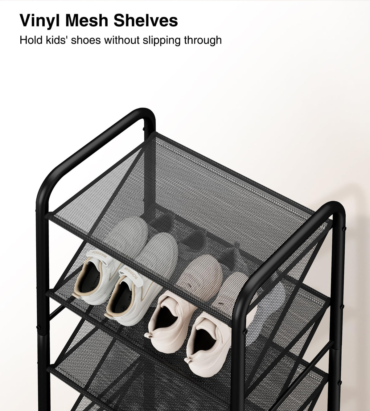 STO STO vinyl mesh shelves promote airflow and reduce odor on the rack