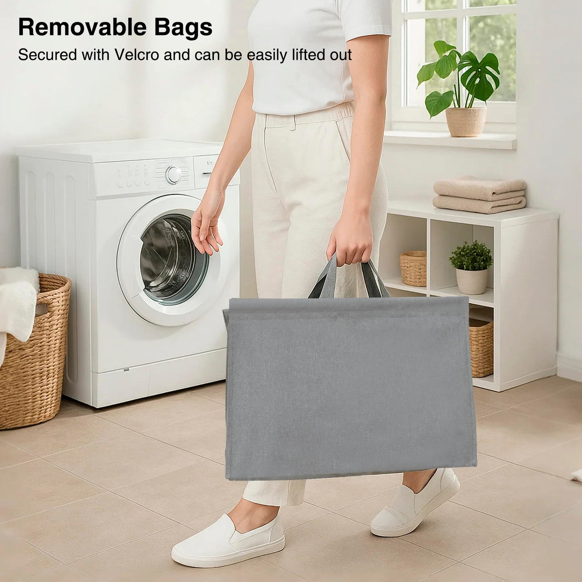STO STO wide openings facilitate quick loading and unloading of laundry.