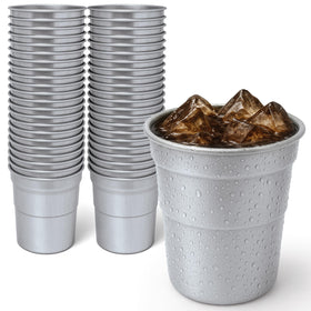 Stock Your Home 16oz aluminum cups, front view, ideal for events and reusable use
