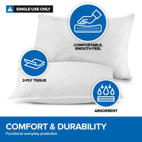 Stock Your Home 2-ply hospital-grade pillow case offers durable comfort.