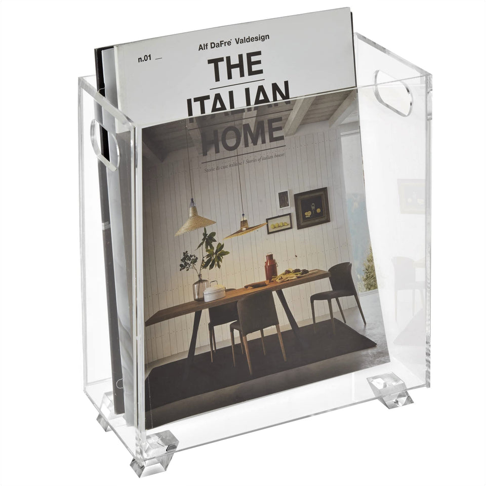 Stock Your Home acrylic magazine holder—crystal-clear display for desk organization