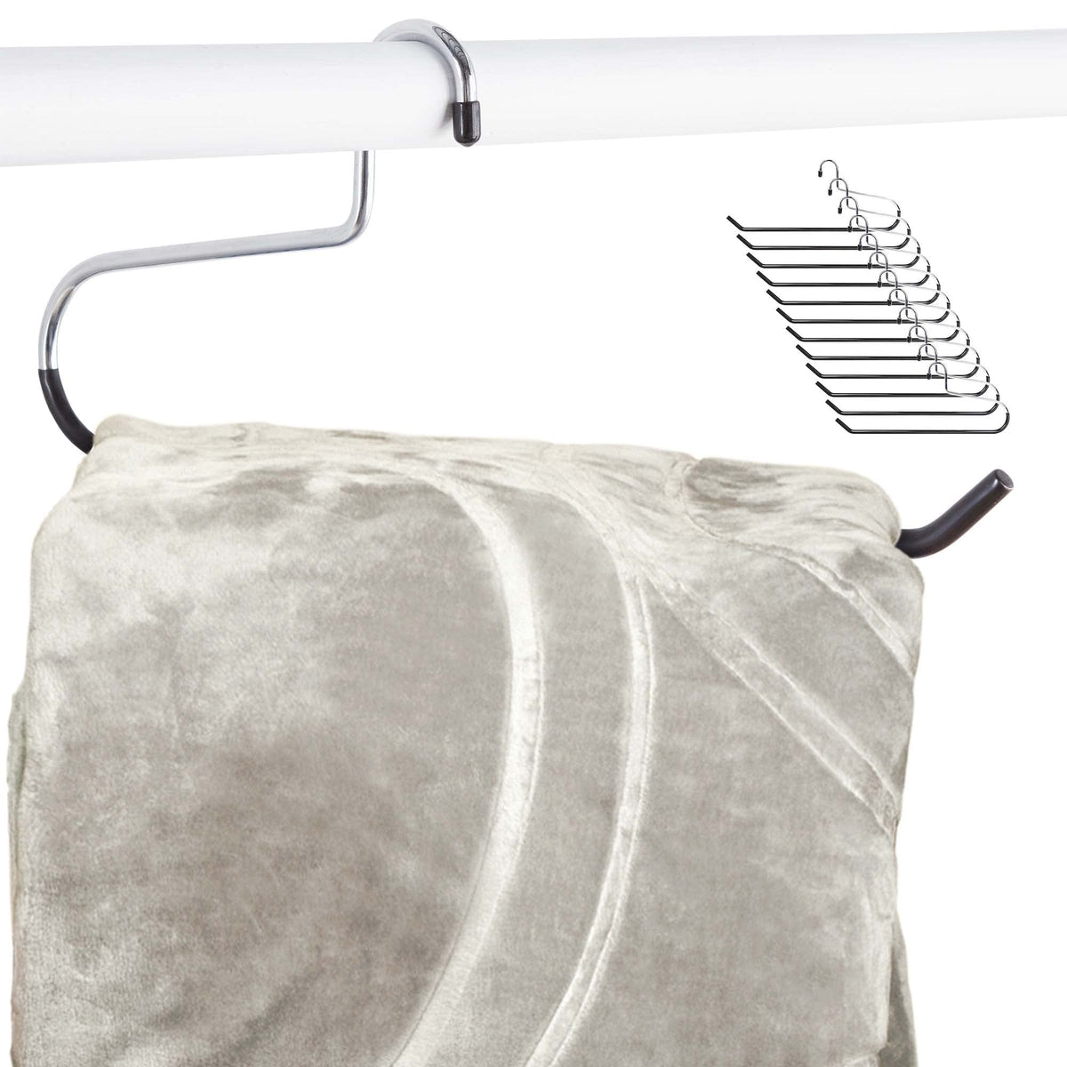 Stock Your Home blanket hangers 12-pack in stainless steel for organized closets