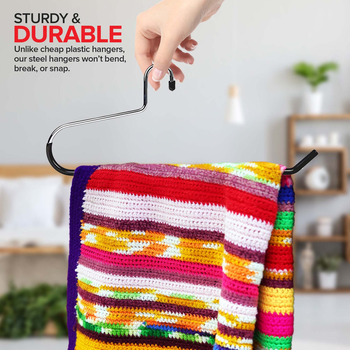 Stock Your Home chrome finish hangers blend with any décor