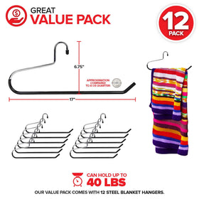 Stock Your Home quilt hangers stainless steel with open-ended design for easy loading