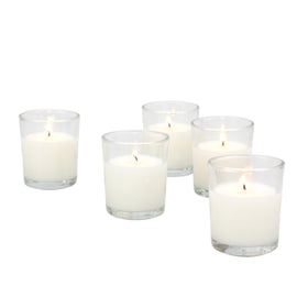 Stonebriar 12-hour unscented votives in clear glass offer steady warm glow.