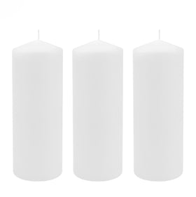 Stonebriar 3-pack tall pillar candles arranged for display