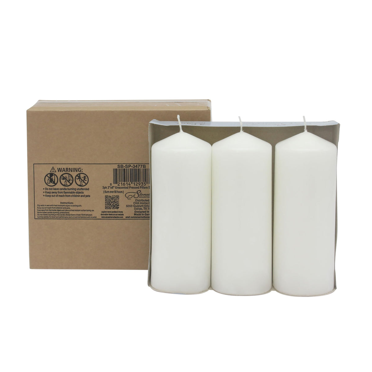 Lead-free cotton wick visible on Stonebriar pillar candle