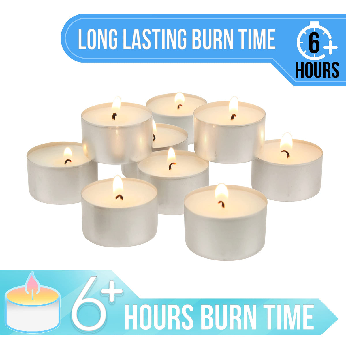 Stonebriar lead-free cotton wick tea light ensures a clean burn with minimal smoke.