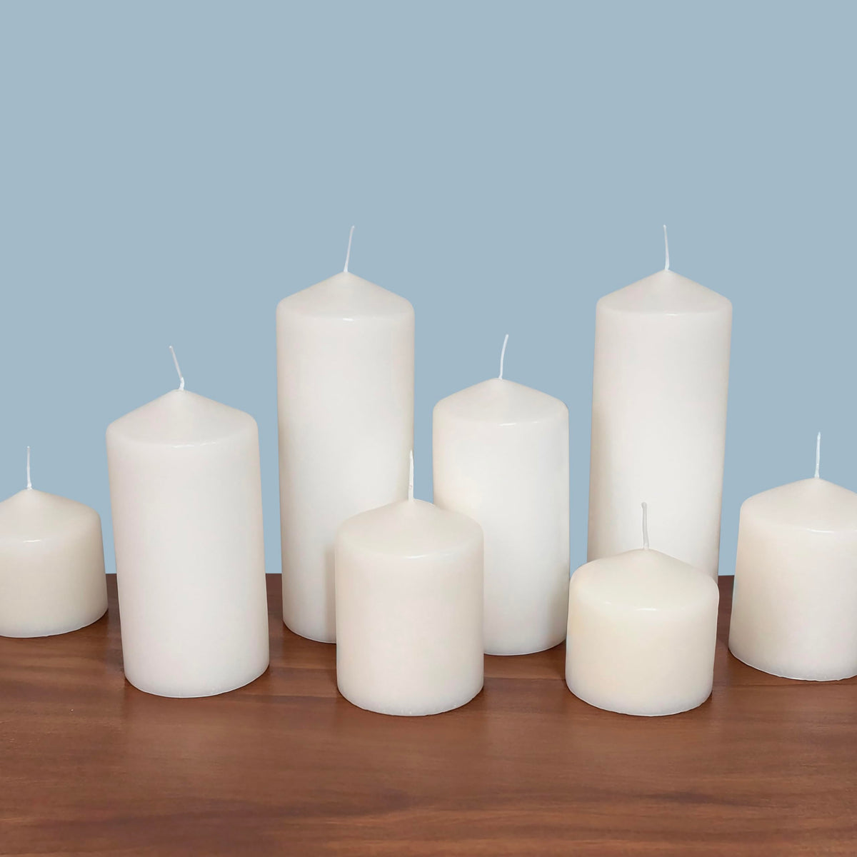 Stonebriar white pillar candle with lead-free cotton wick for clean, safe burn.