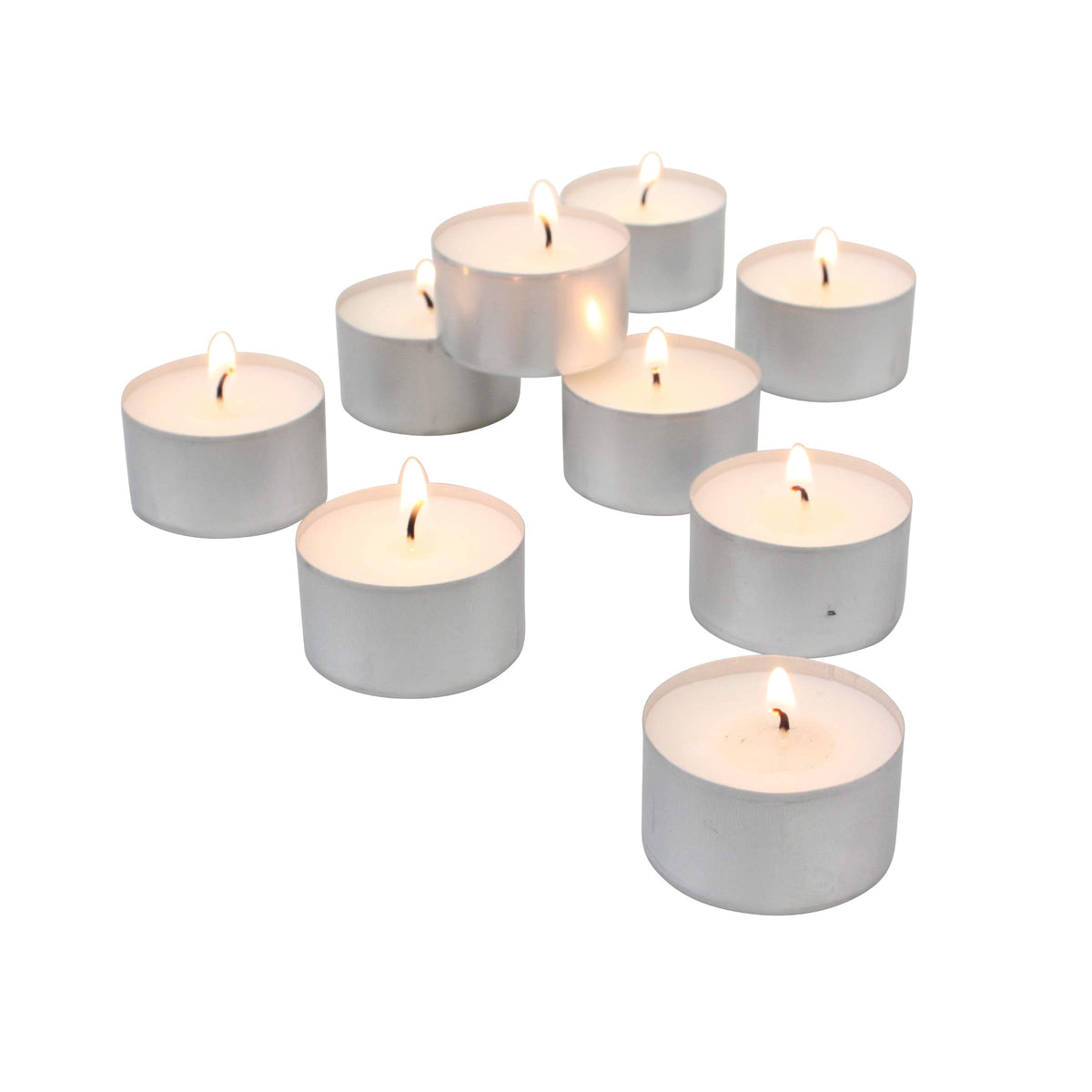Stonebriar long-burn tea lights provide 6-7 hour glow in any setting.