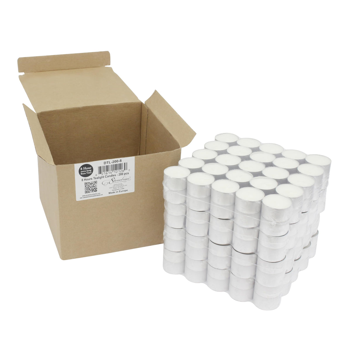Stonebriar bulk pack 300 unscented tea lights for gatherings.
