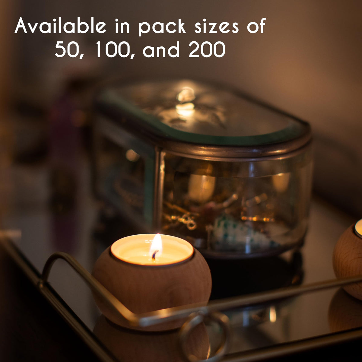 Stonebriar spa ambiance tea lights provide calm glow.
