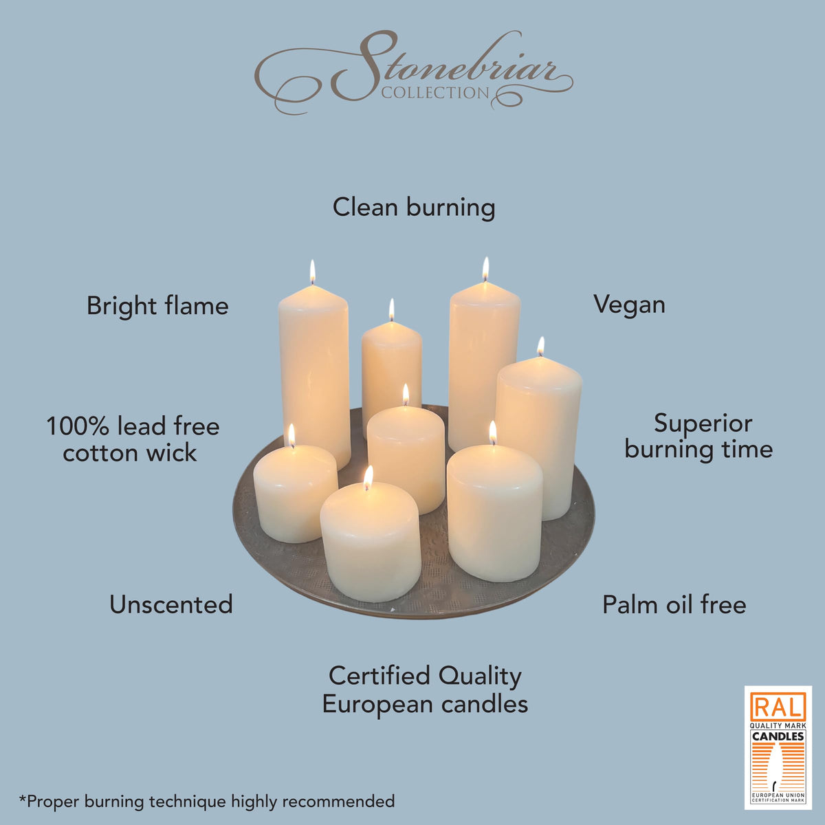 Stonebriar 3x3 lantern display candle adds elegant table decor