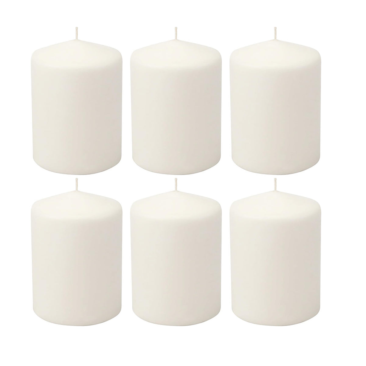 Stonebriar unscented white tall pillar candle set enhances centerpieces with clean, long-lasting glow.