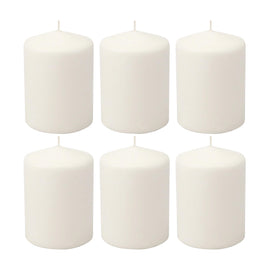 Stonebriar unscented white tall pillar candle set enhances centerpieces with clean, long-lasting glow.