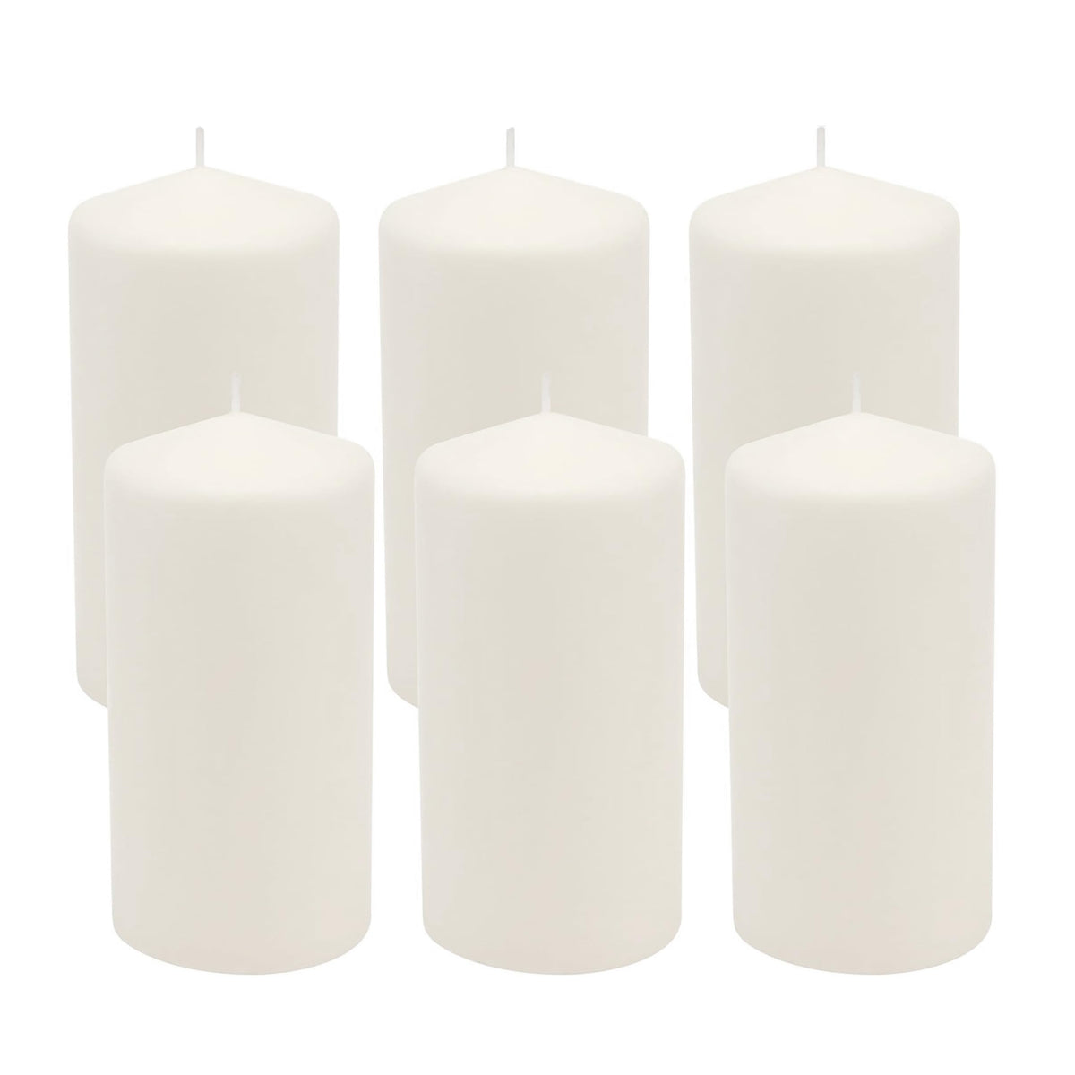 Stonebriar unscented white tall pillar candle 3x6 with 65-hour burn for relaxing ambiance.
