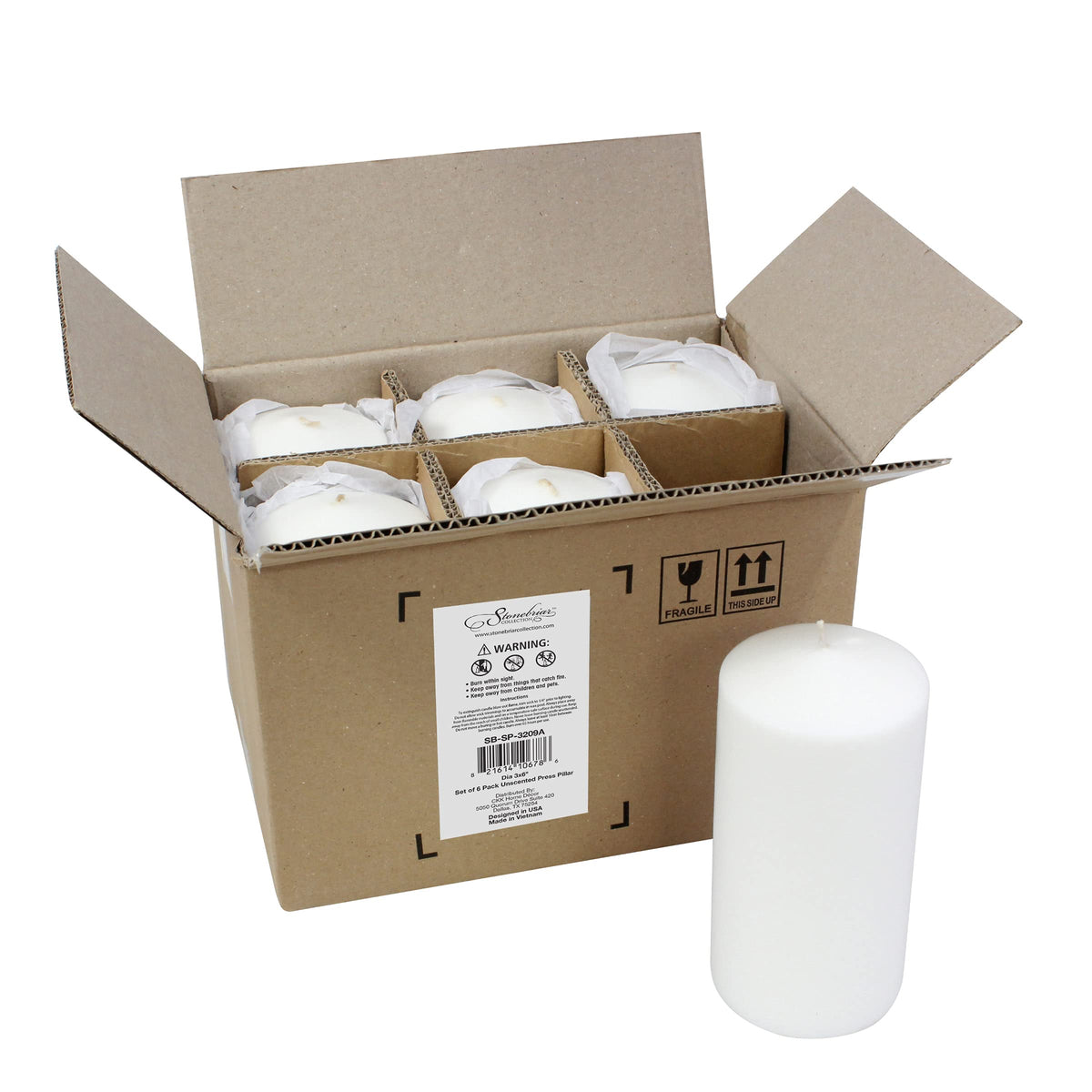Stonebriar wedding pillar candles add elegant ambiance to ceremonies.