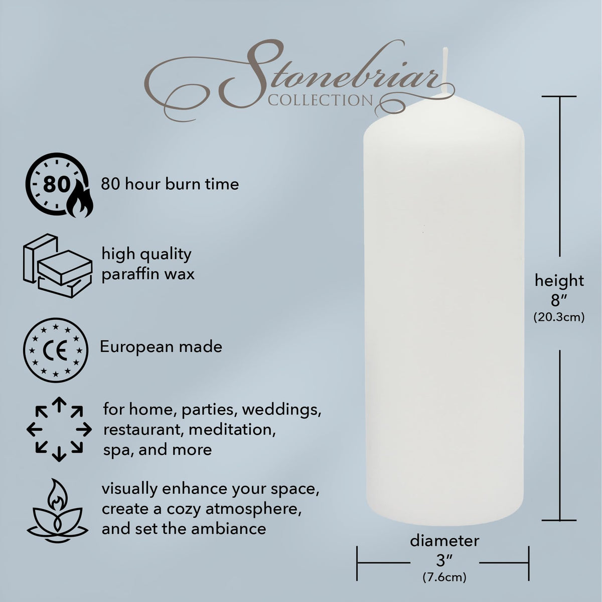 Wedding unity candle setup using Stonebriar pillars