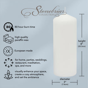 Wedding unity candle setup using Stonebriar pillars