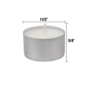 Stonebriar white tea light candle, 1.5 inch diameter, fits standard holders.