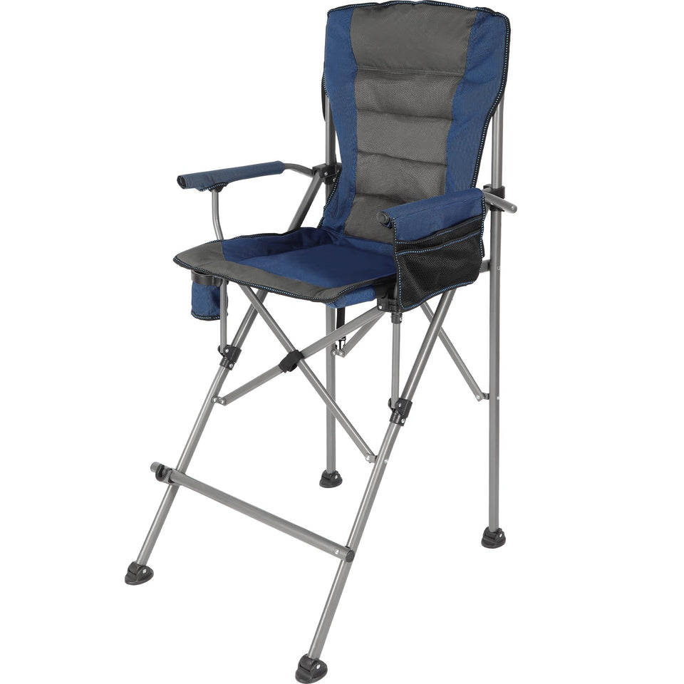 Stonehomy extra tall folding chair blue backrest offers supportive comfort for extended seating