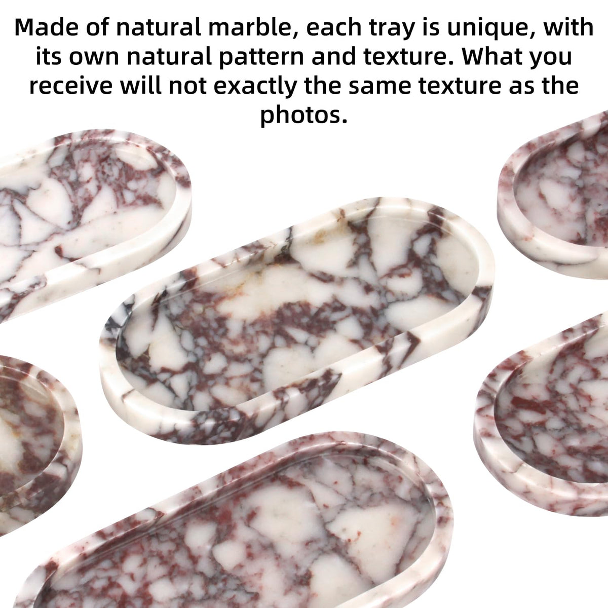 Stonemanus marble tray for cosmetics and accessories