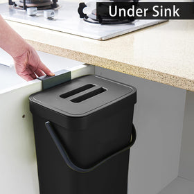 stonespace wall-mount trash bin design enables adhesive-tape installation.
