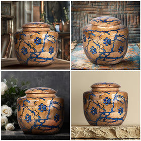 STONLIF blue small urn showing 10 cu in capacity