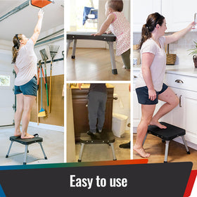 STOODER nonslip textured surface provides secure footing during tasks