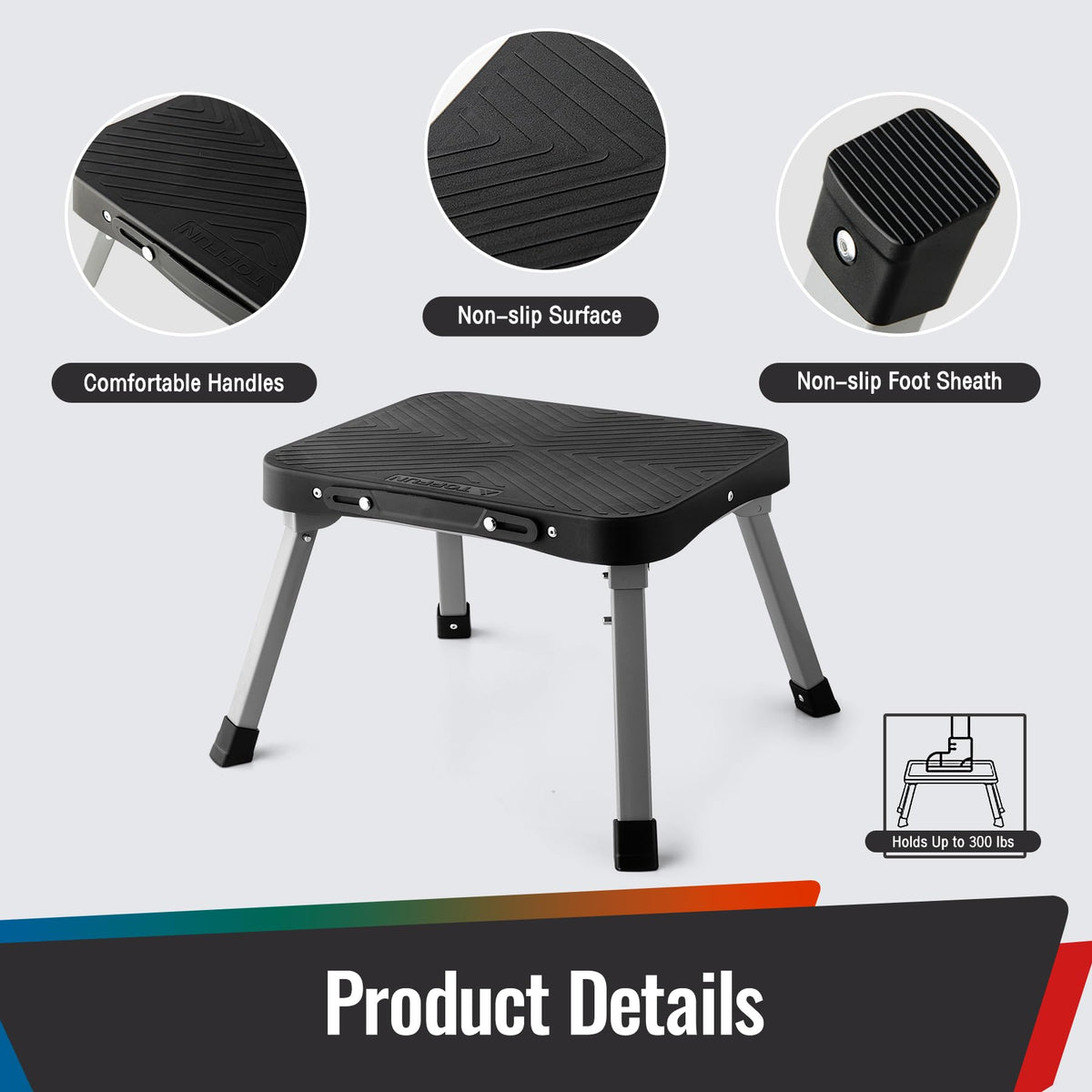 STOODER durable steel frame supports up to 300 lbs for everyday tasks