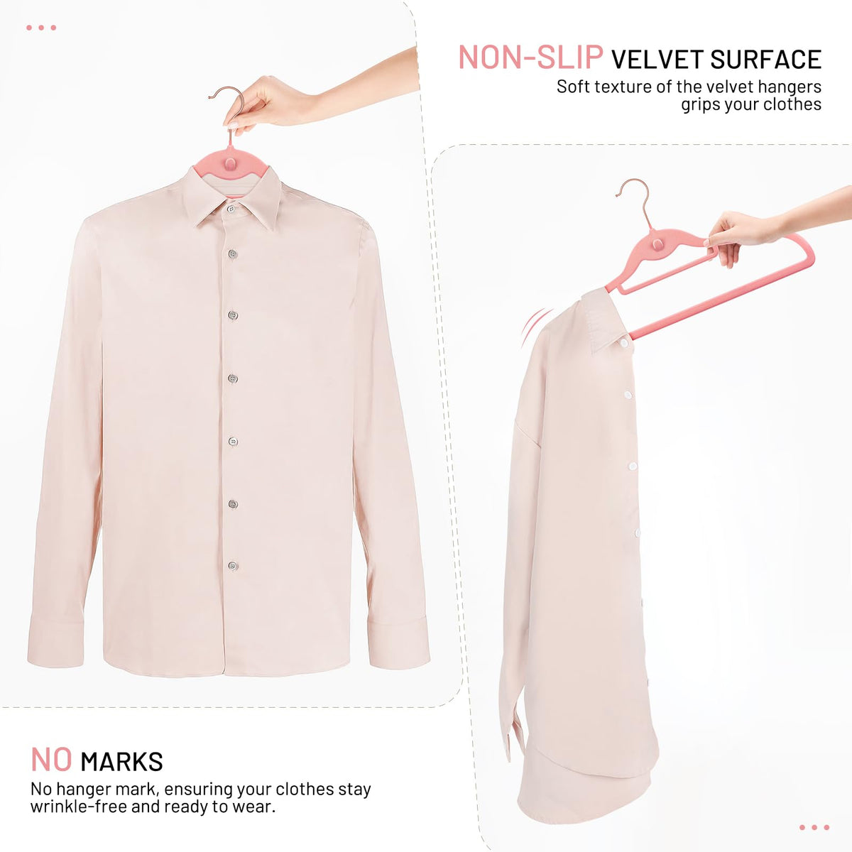 Heavy-duty STOPKLAS hanger supports coats up to 11 lbs