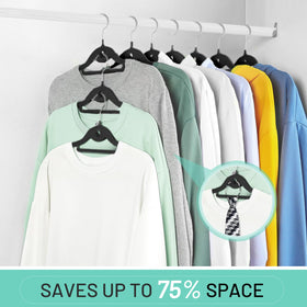 STOPKLAS space-saving thin design frees closet room while keeping items organized.