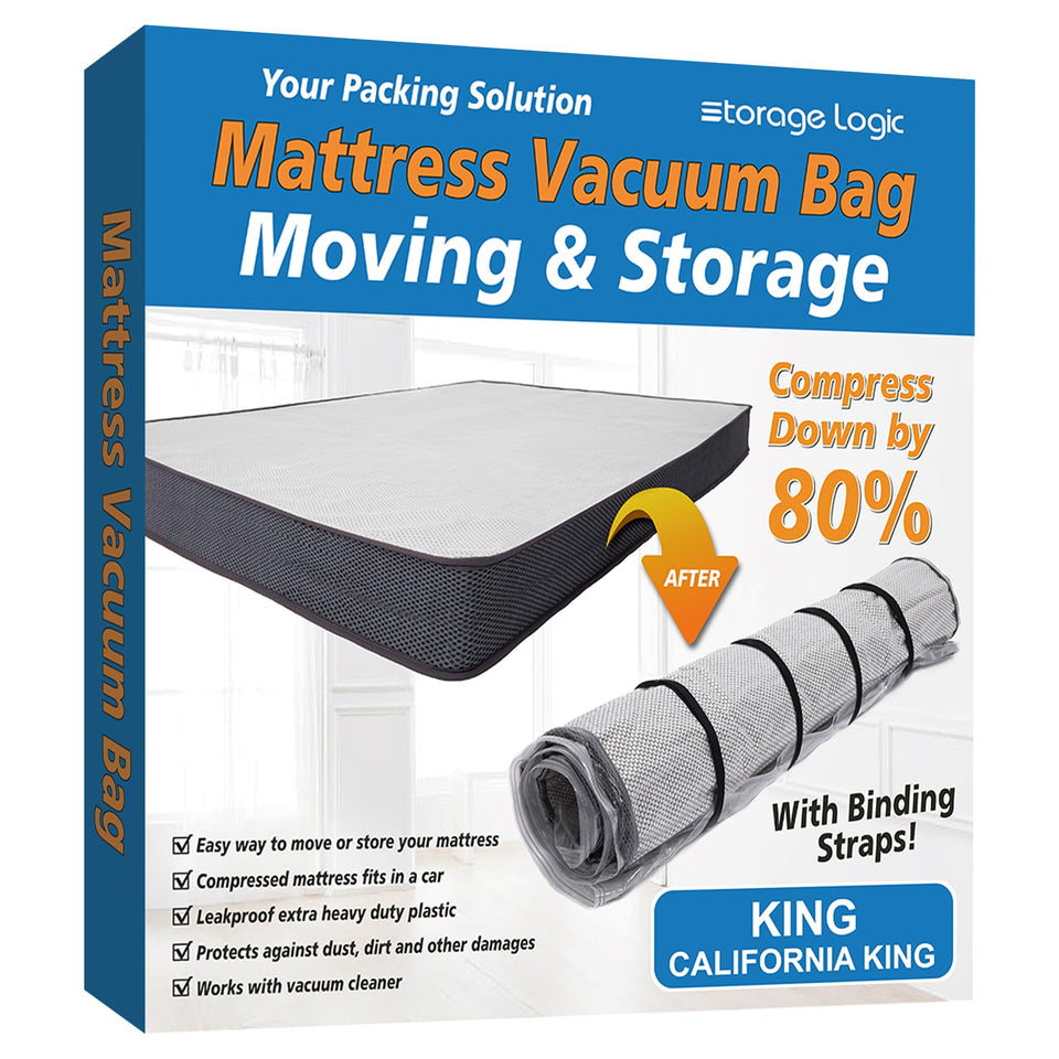 Storage Logic king-size foam mattress bag ready for storage and transport