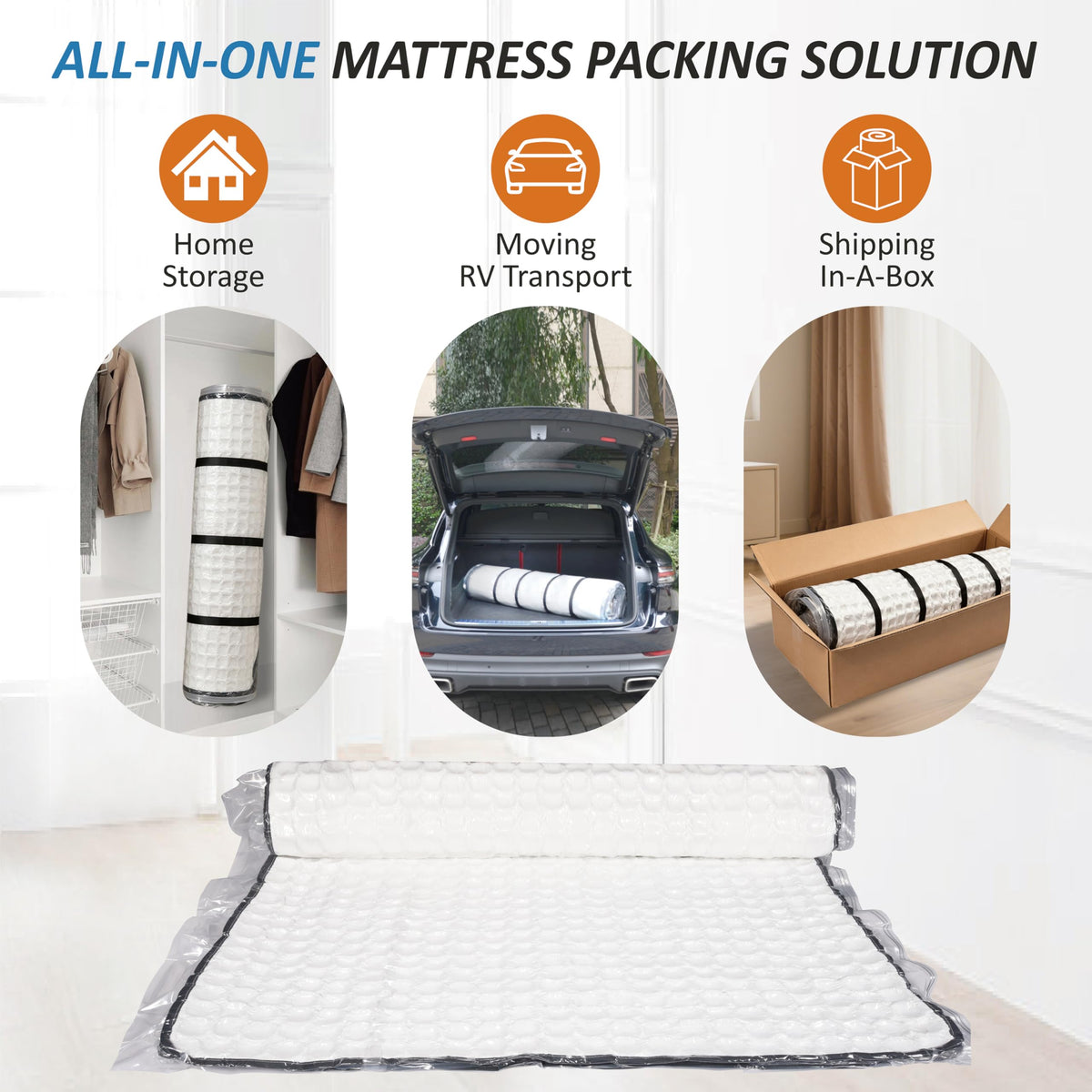Storage Logic transparent bag helps easy identification of your bed.